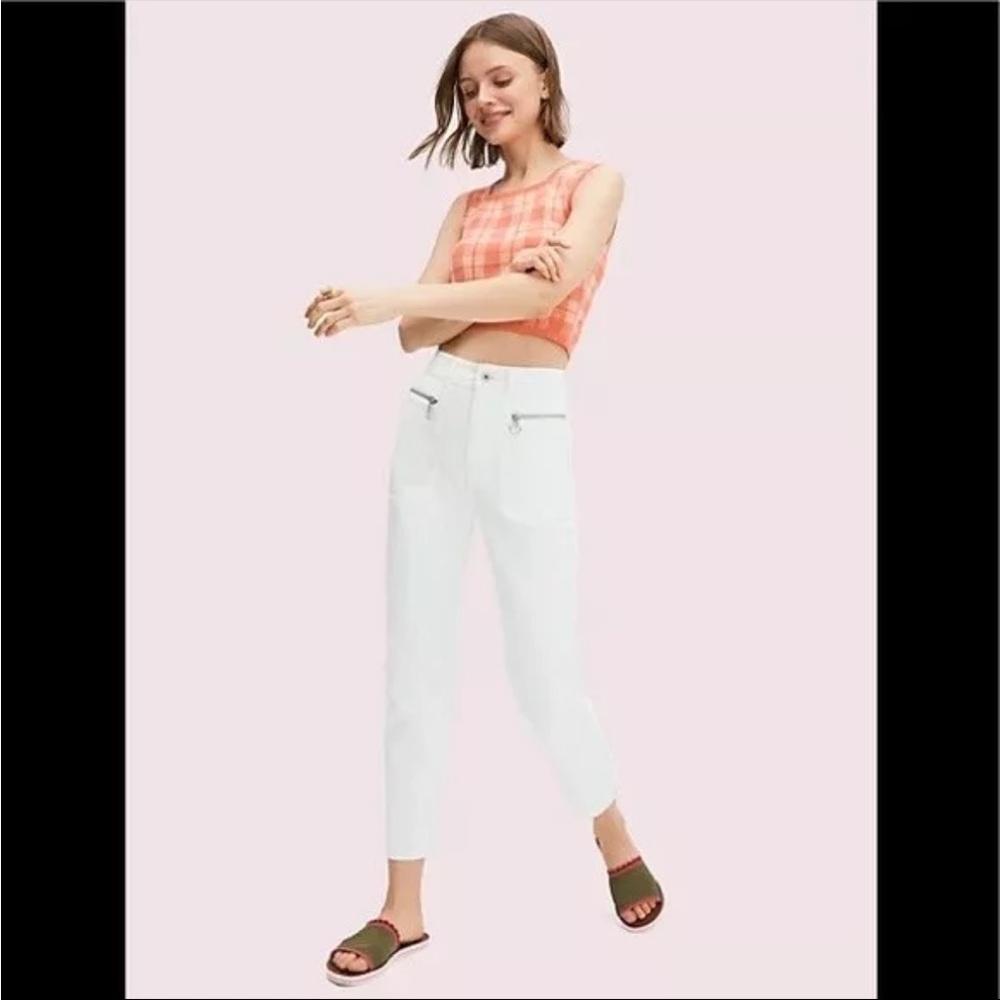 Kate Spade White Straight Leg Jeans Polished Look